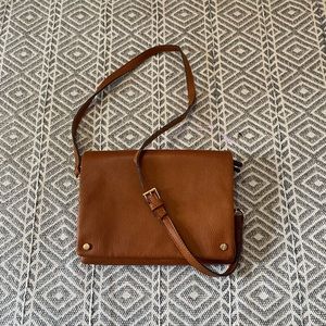 Brown Crossbody Bag with Gold Details